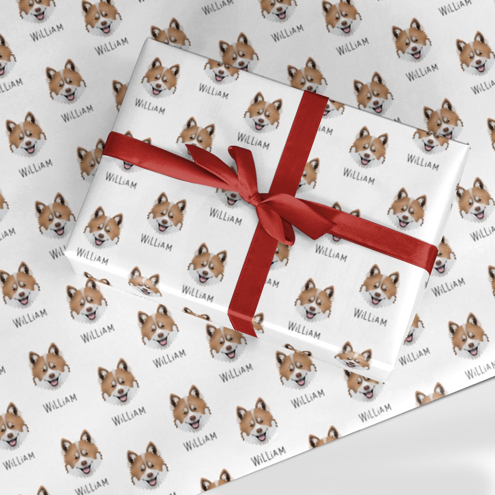 Christmas Dog Breed Name Wrapping Paper, Personalized Puppy Gift