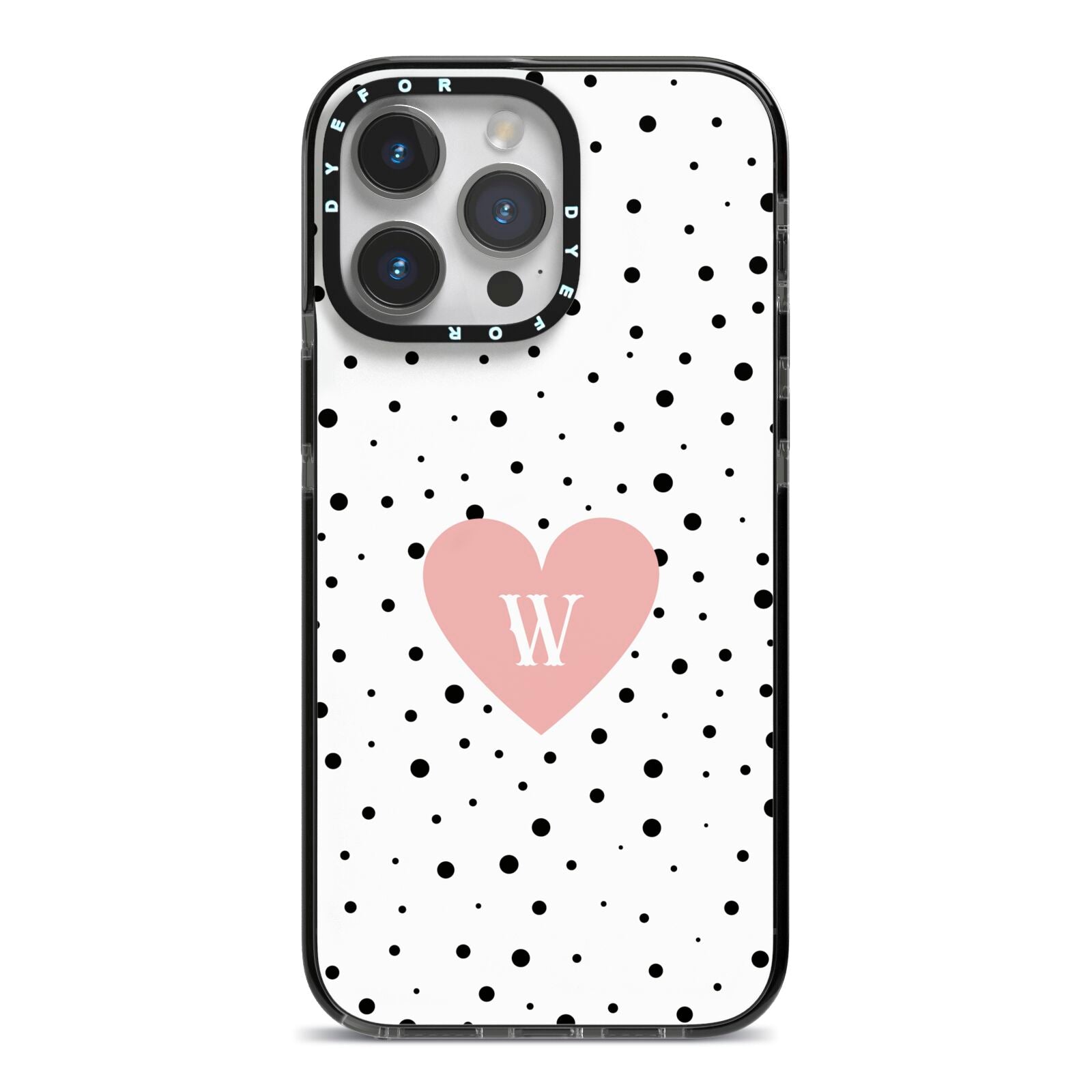 Dotted Pink Heart Personalised iPhone Case