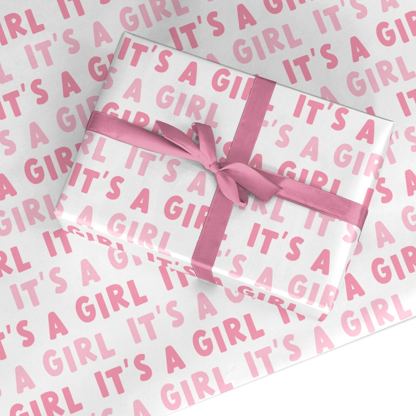 It's a girl baby shower candy safety pin wrapping paper