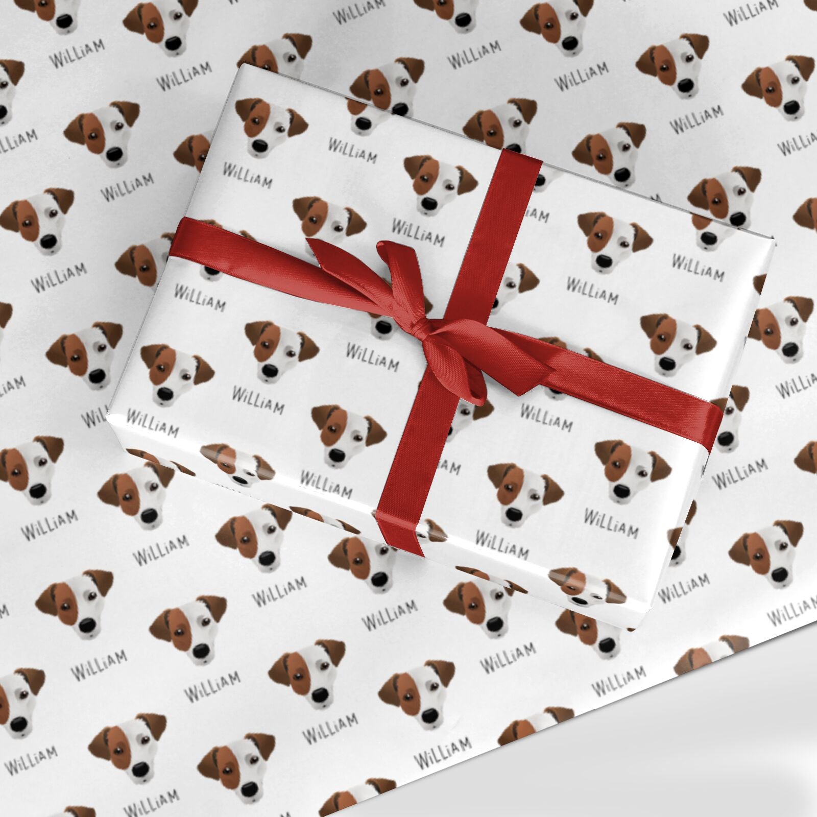 Jack Russell Terrier Icon with Name Wrapping Paper – Dyefor