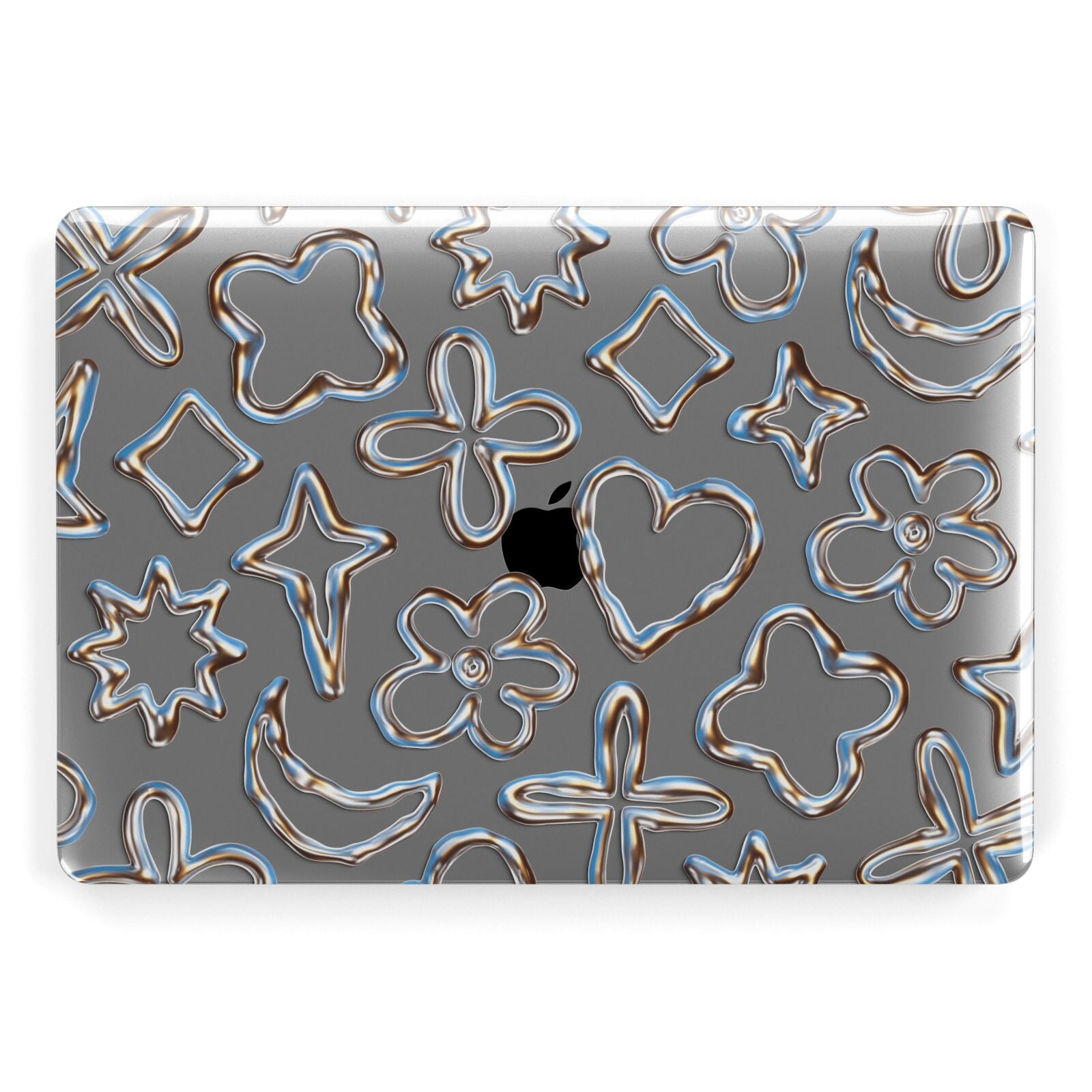 Liquid Chrome Doodles Macbook Case Dyefor