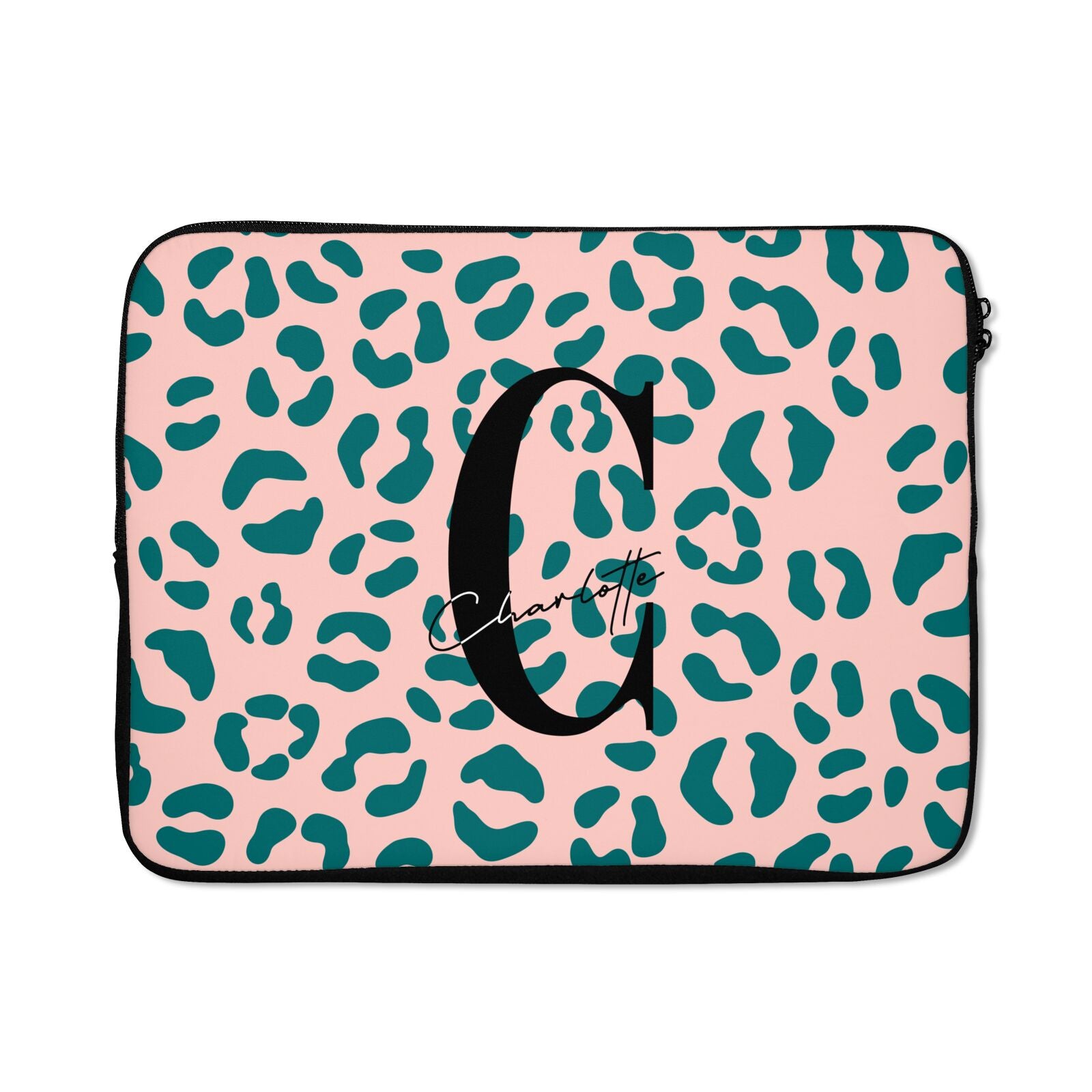 pink and green laptop bag