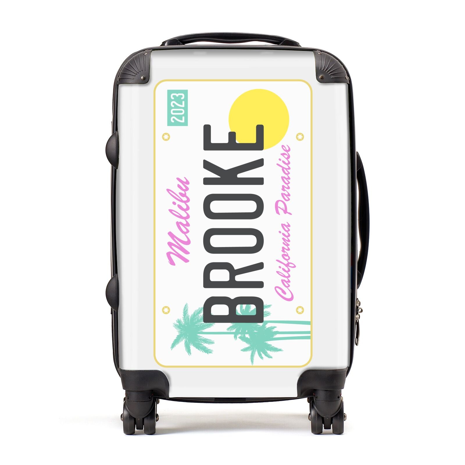 Personalised Malibu License Plate Suitcase Dyefor