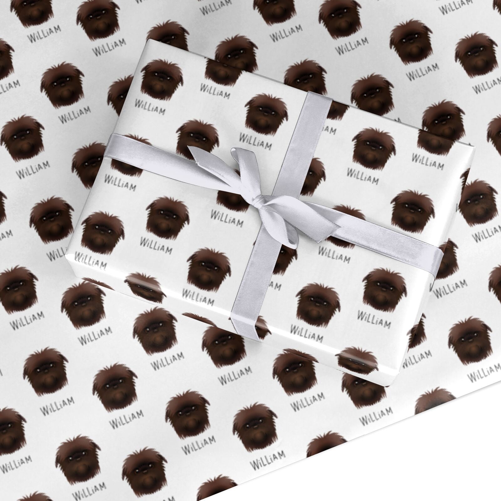 Affenpinscher Icon with Name Custom Wrapping Paper