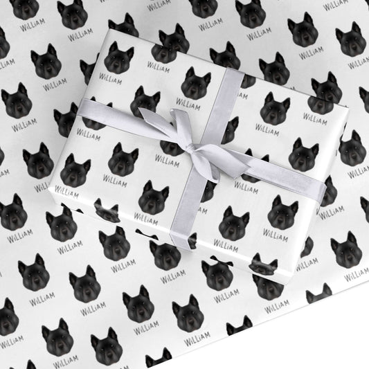 Akita Icon with Name Custom Wrapping Paper