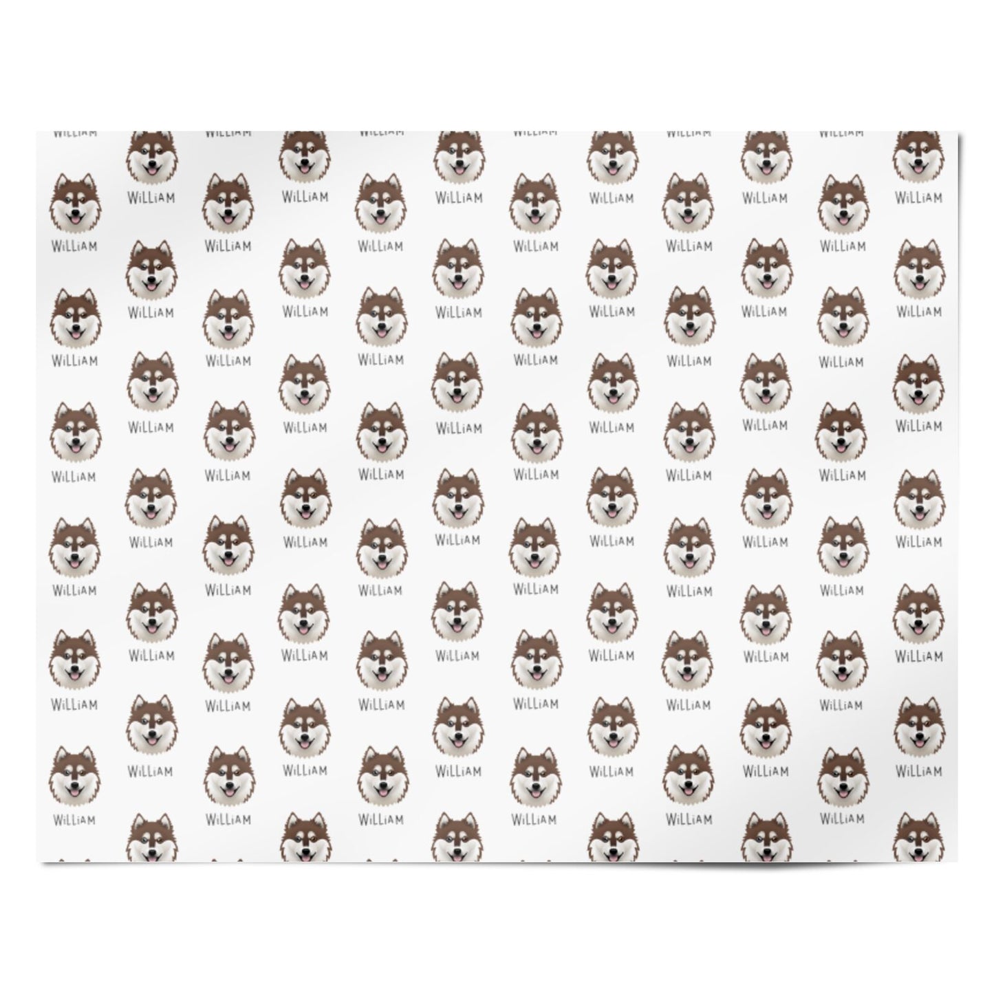 Alaskan Klee Kai Icon with Name Personalised Wrapping Paper Alternative