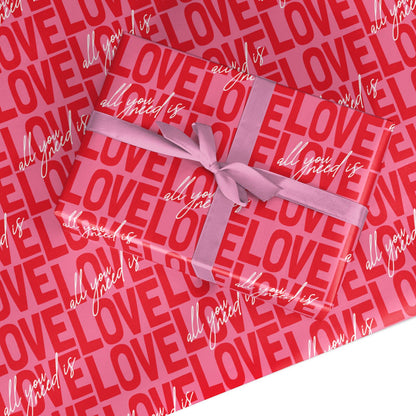 All You Need Is Love Valentines Day Custom Wrapping Paper