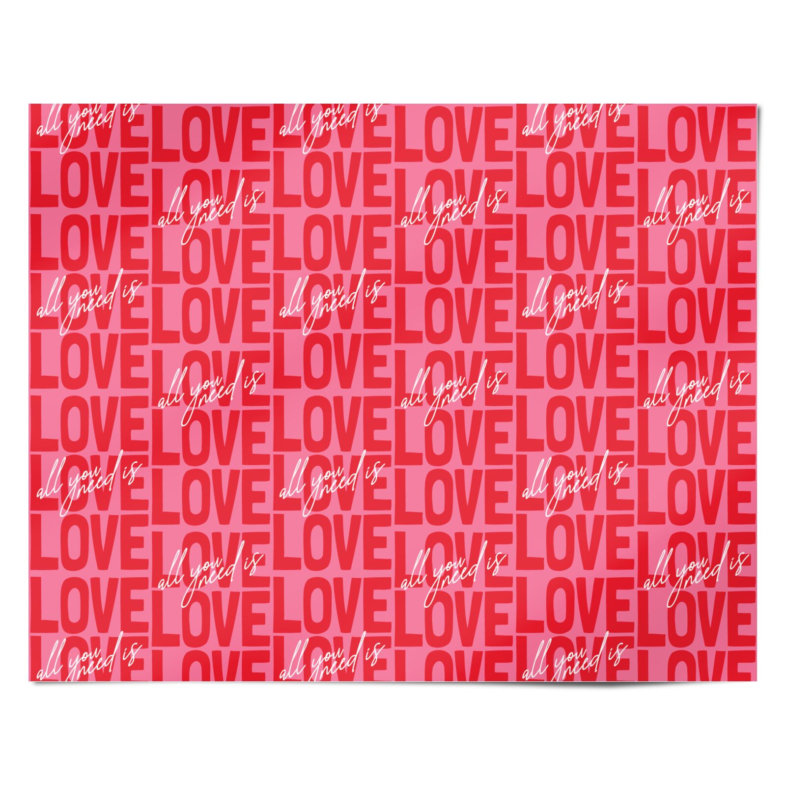 All You Need Is Love Valentines Day Personalised Wrapping Paper Alternative