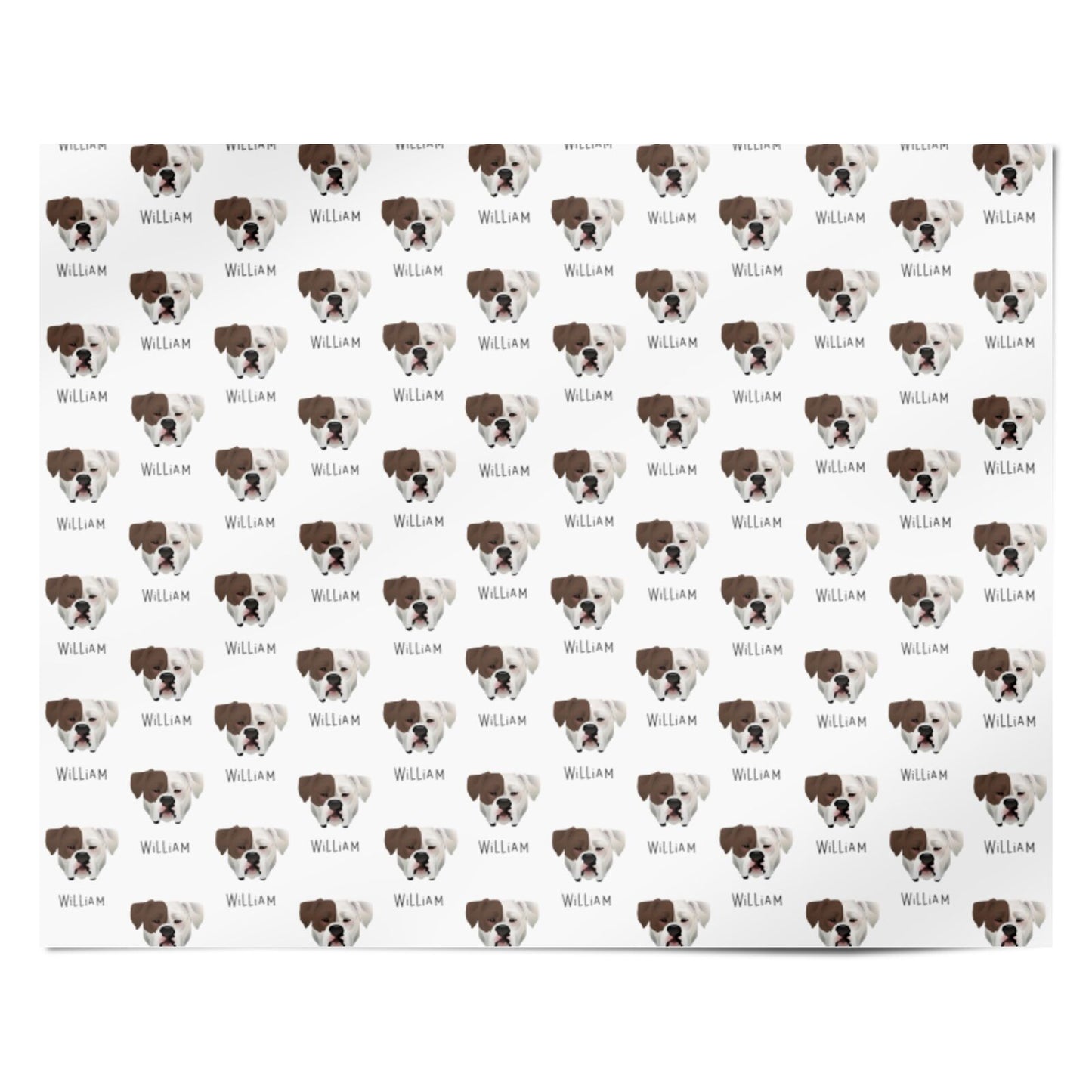 American Bulldog Icon with Name Personalised Wrapping Paper Alternative