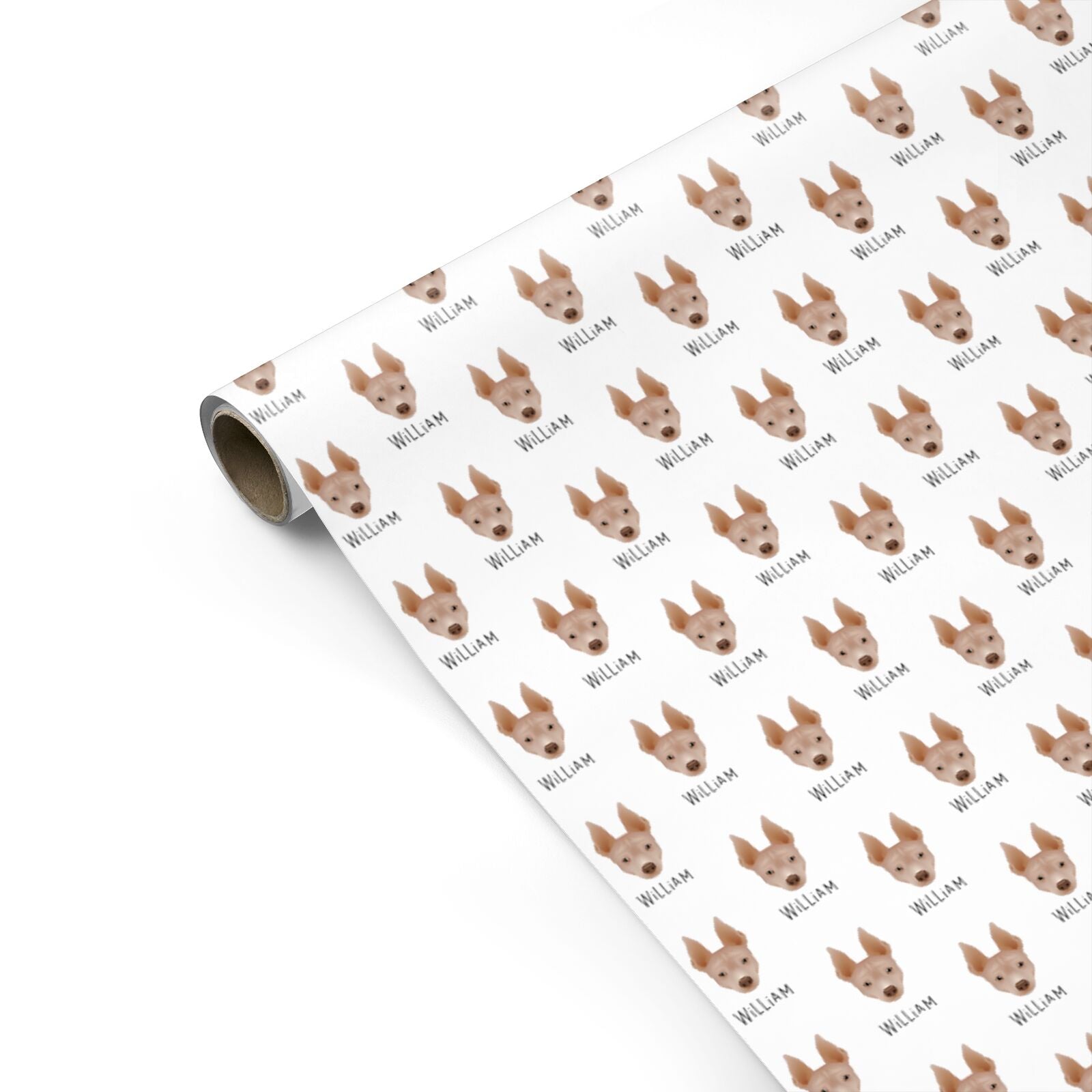 American Hairless Terrier Icon with Name Personalised Gift Wrap