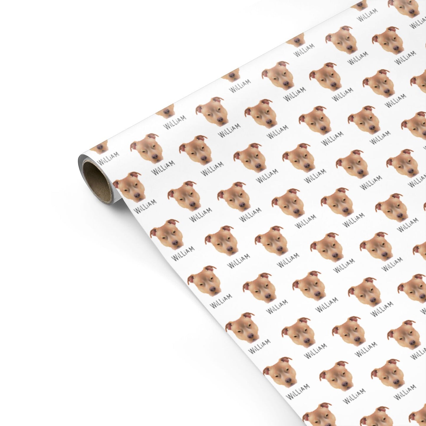 American Pit Bull Terrier Icon with Name Personalised Gift Wrap