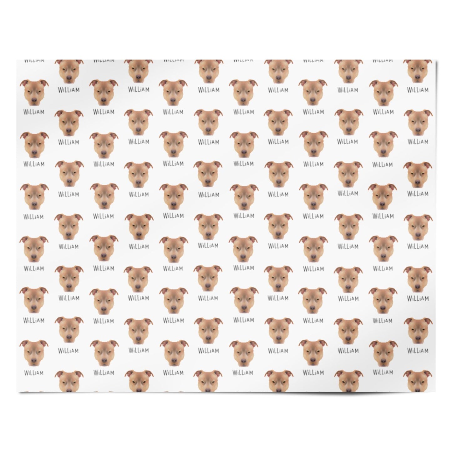 American Pit Bull Terrier Icon with Name Personalised Wrapping Paper Alternative