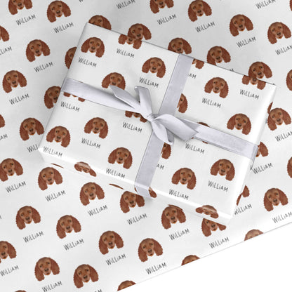 American Water Spaniel Icon with Name Custom Wrapping Paper