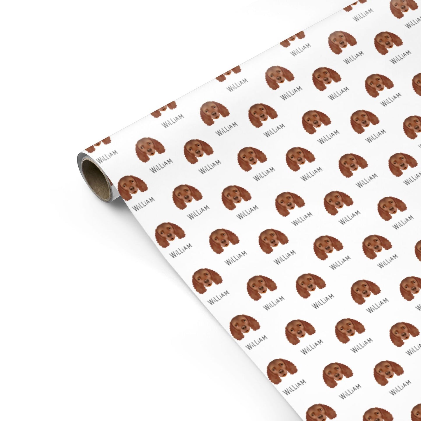 American Water Spaniel Icon with Name Personalised Gift Wrap