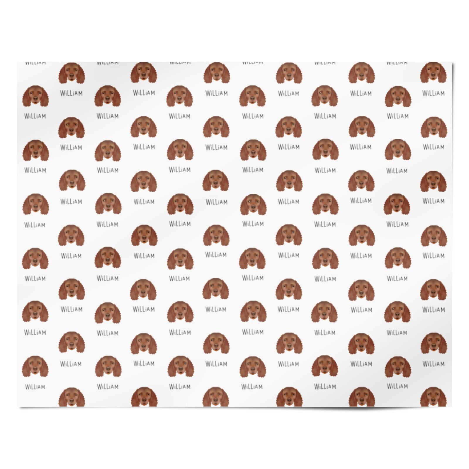 American Water Spaniel Icon with Name Personalised Wrapping Paper Alternative