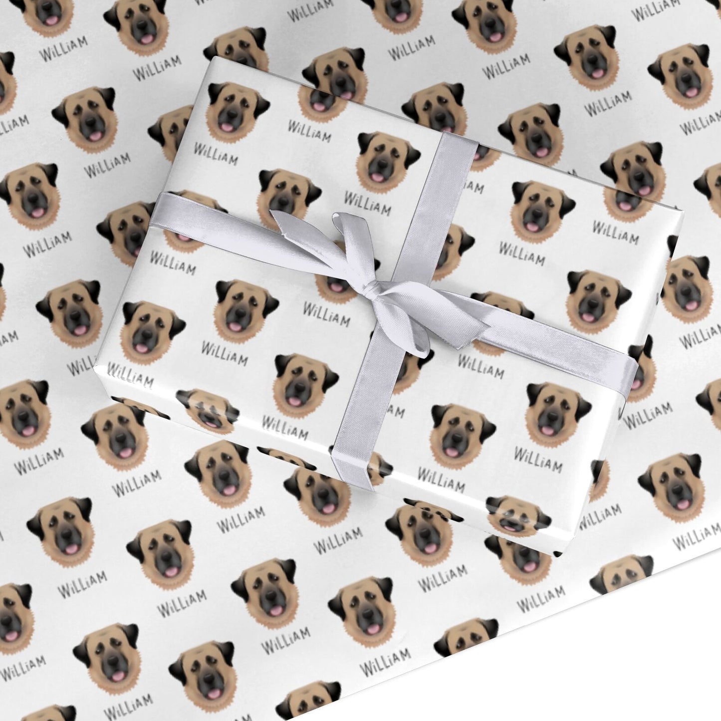 Anatolian Shepherd Dog Icon with Name Custom Wrapping Paper