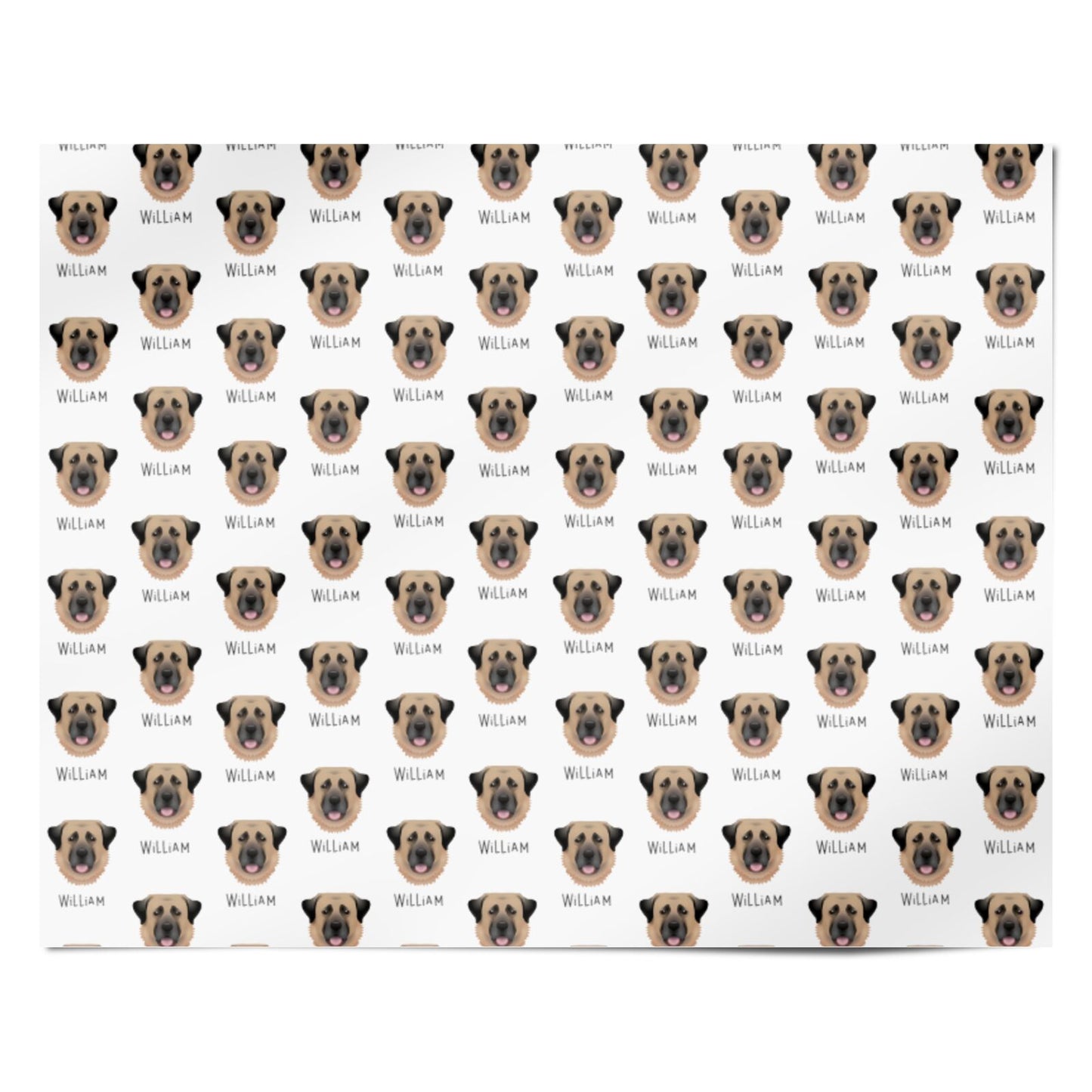 Anatolian Shepherd Dog Icon with Name Personalised Wrapping Paper Alternative