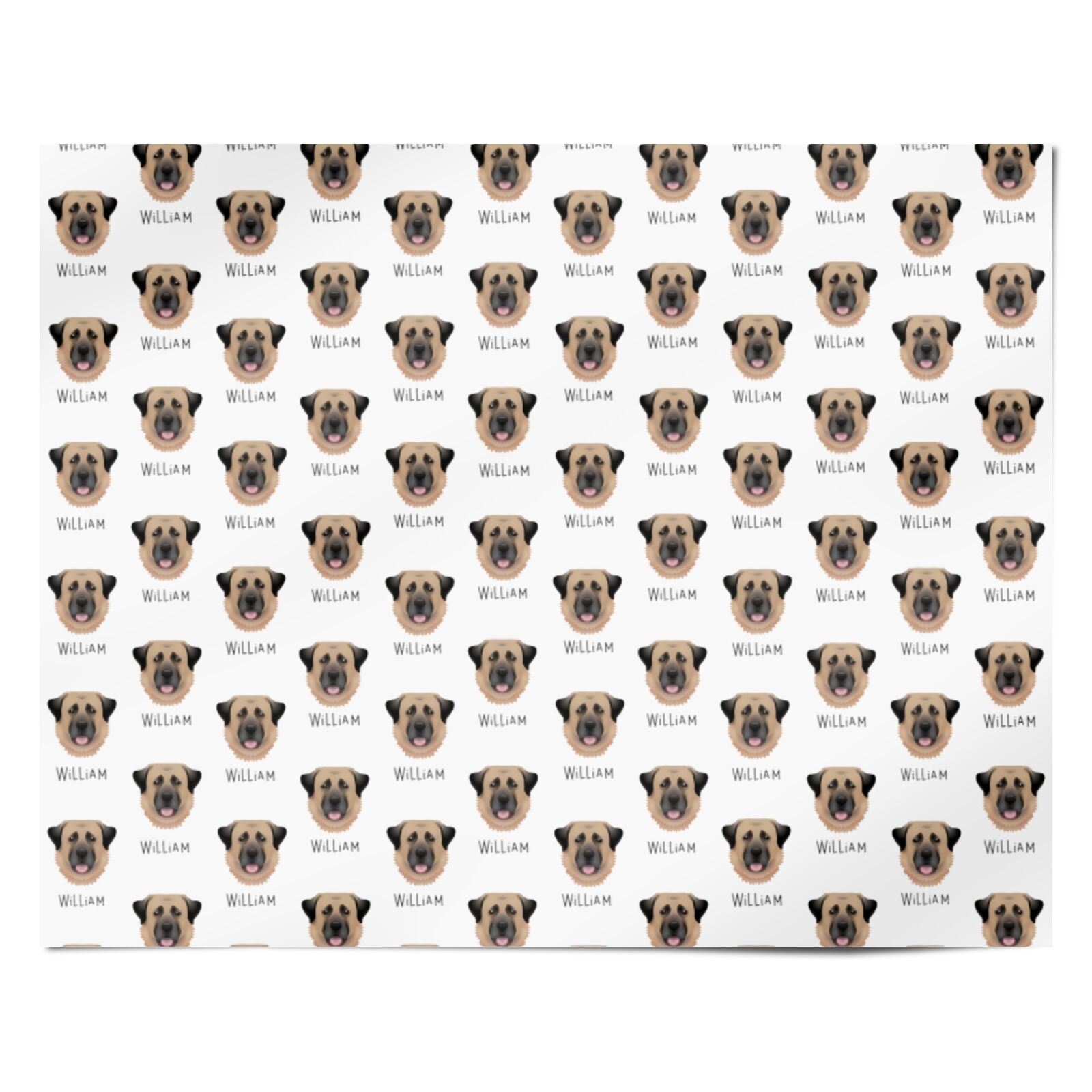 Anatolian Shepherd Dog Icon with Name Personalised Wrapping Paper Alternative