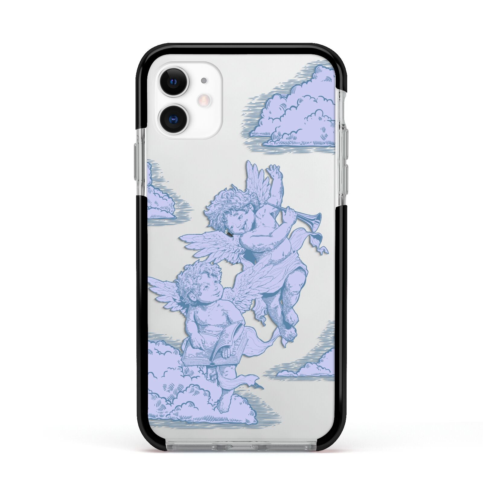 Angel Cloud Blue Apple iPhone 11 in White with Black Impact Case