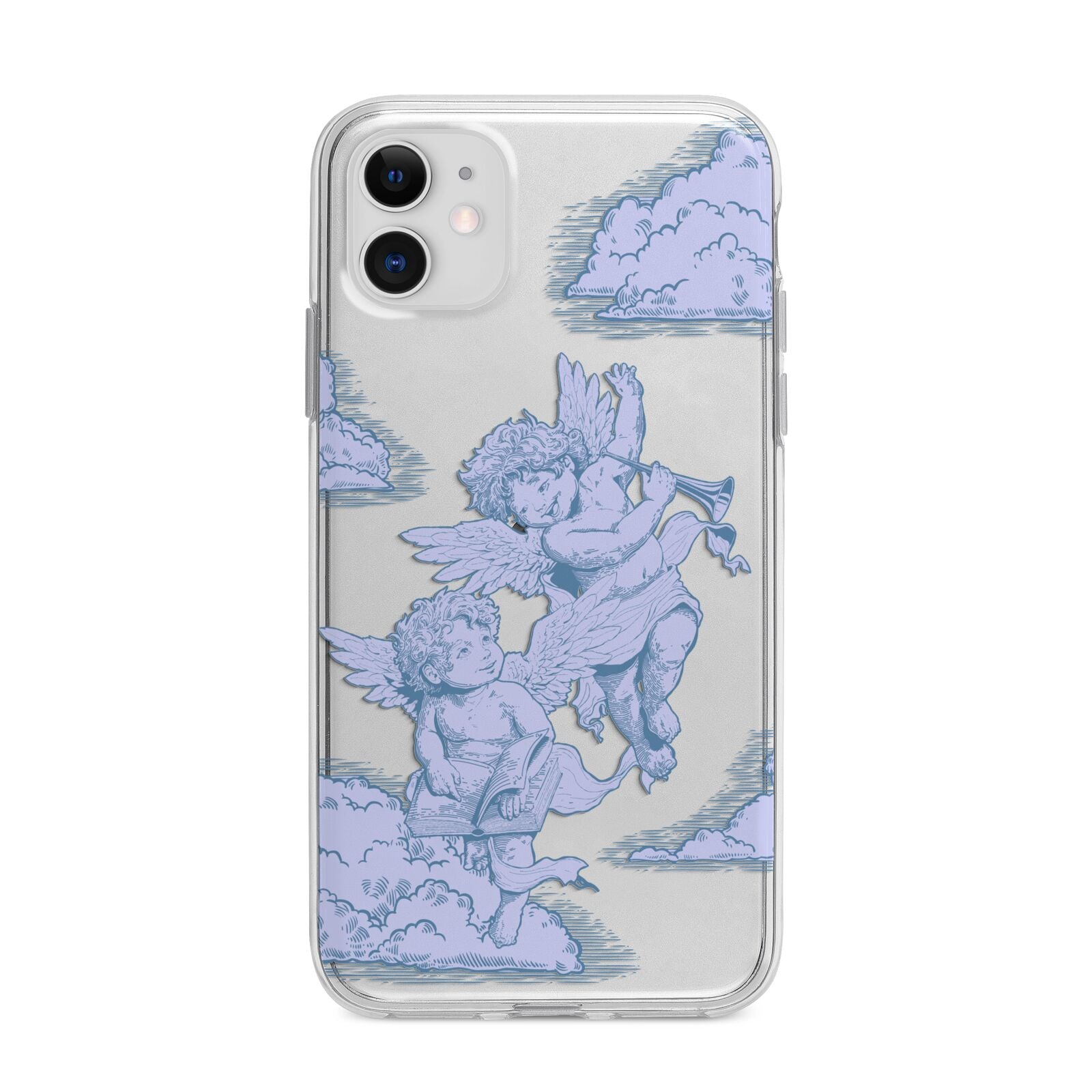 Angel Cloud Blue Apple iPhone 11 in White with Bumper Case