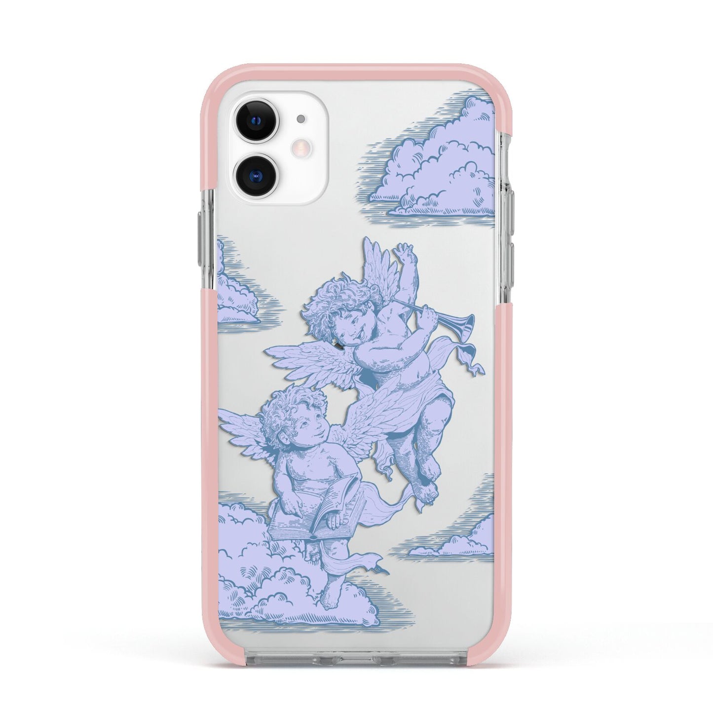 Angel Cloud Blue Apple iPhone 11 in White with Pink Impact Case