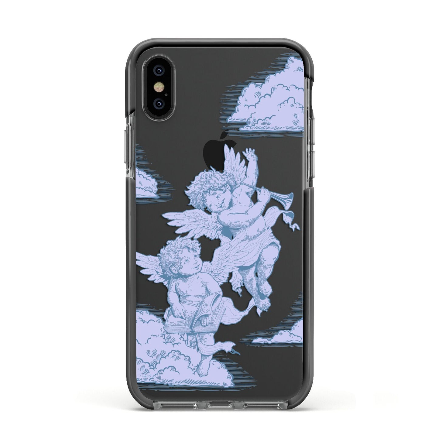 Angel Cloud Blue Apple iPhone Xs Impact Case Black Edge on Black Phone