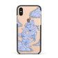 Angel Cloud Blue Apple iPhone Xs Impact Case Black Edge on Gold Phone