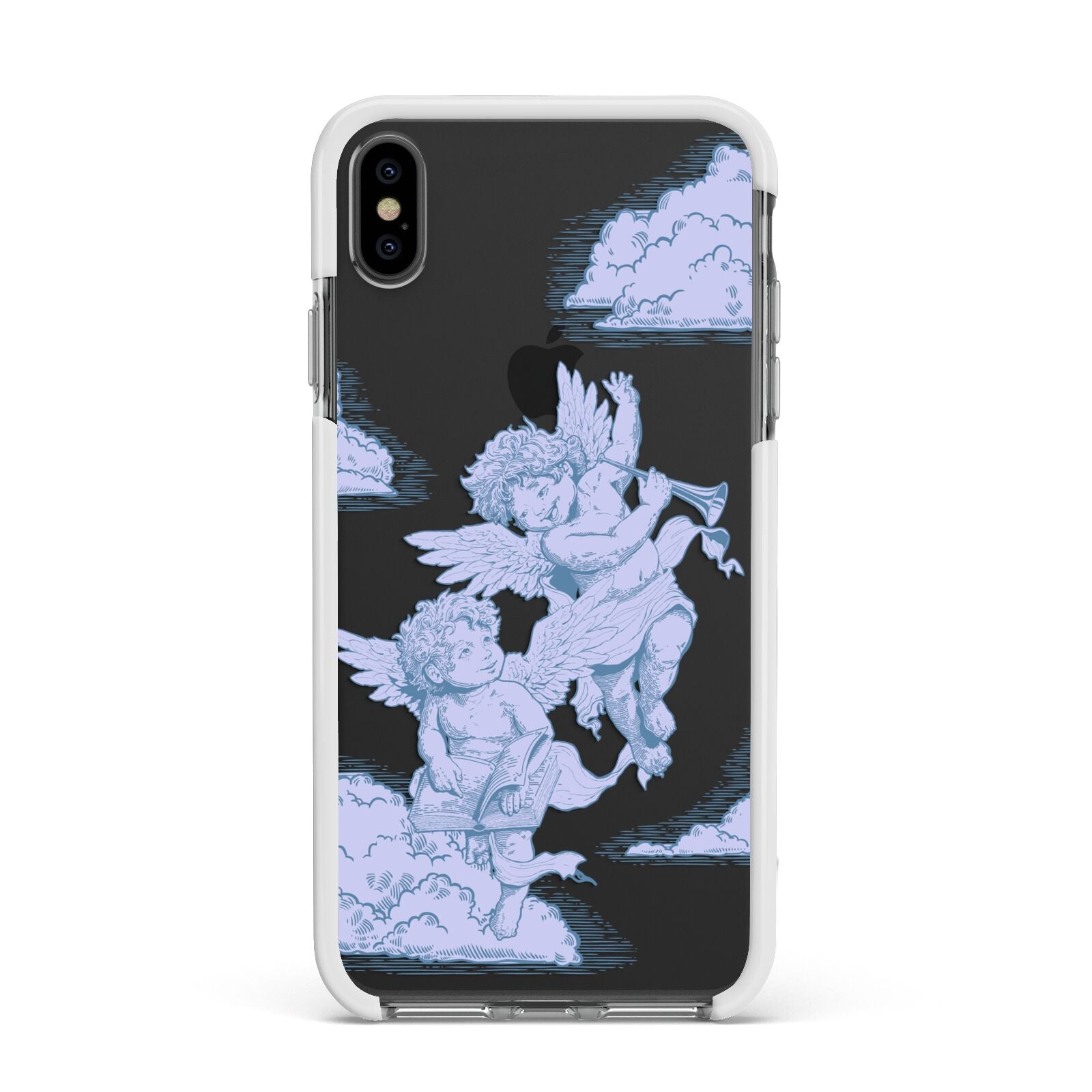 Angel Cloud Blue Apple iPhone Xs Max Impact Case White Edge on Black Phone