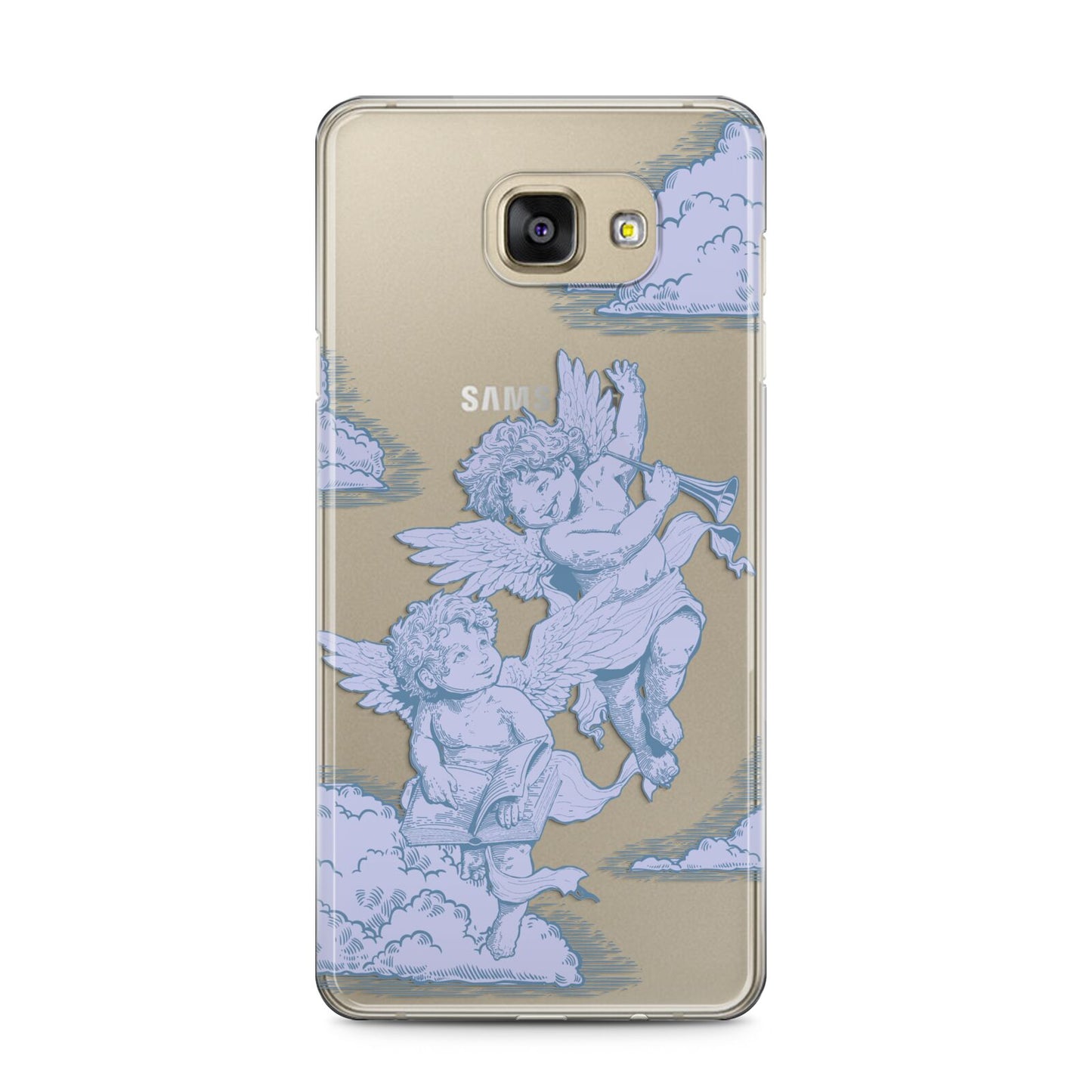 Angel Cloud Blue Samsung Galaxy A5 2016 Case on gold phone