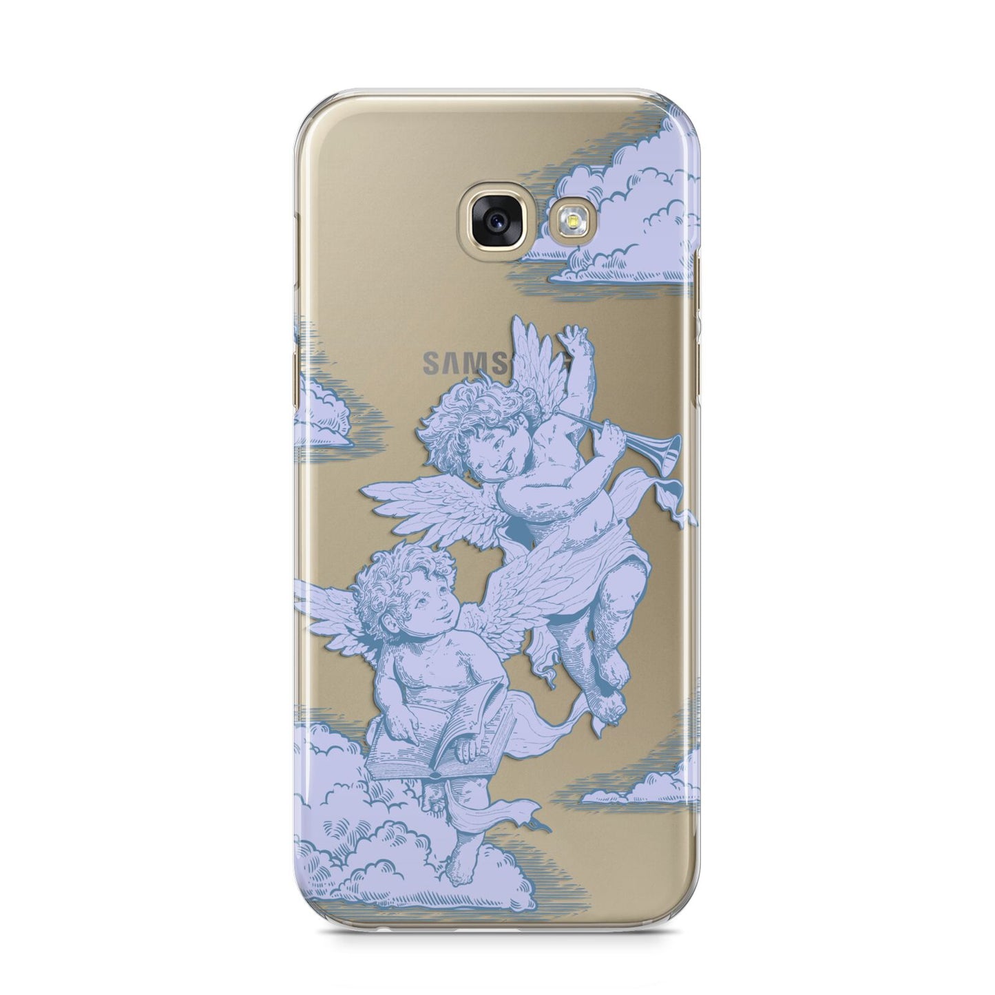 Angel Cloud Blue Samsung Galaxy A5 2017 Case on gold phone