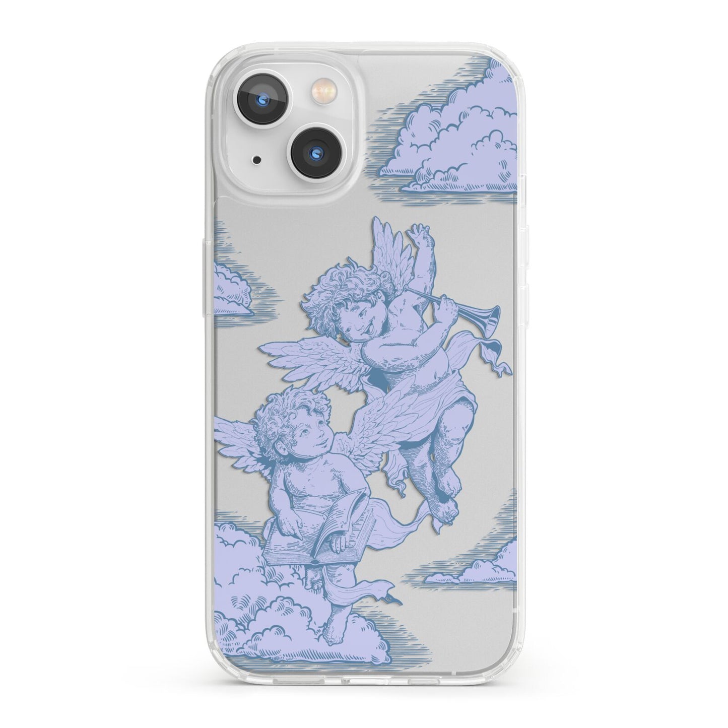 Angel Cloud Blue iPhone 13 Clear Bumper Case