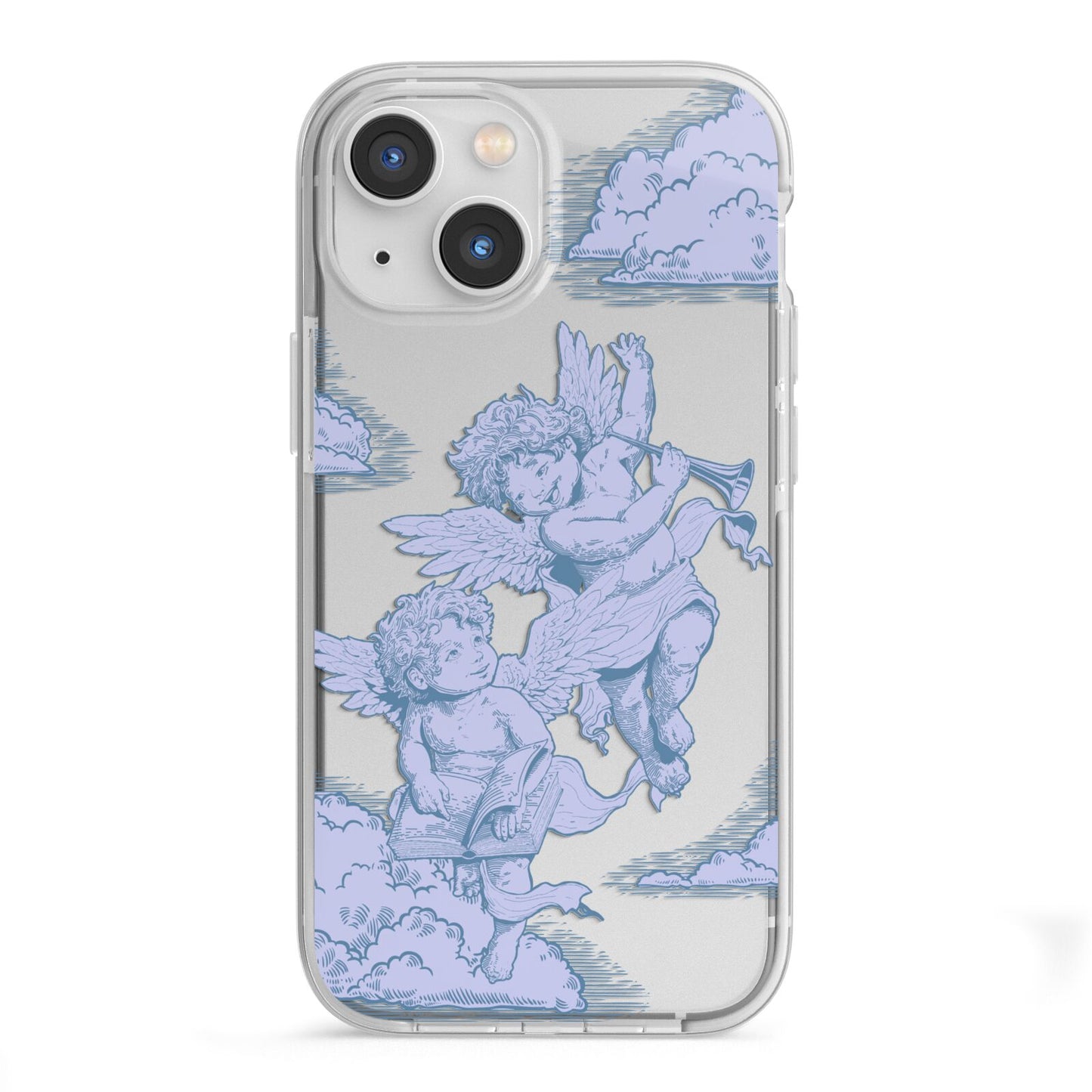 Angel Cloud Blue iPhone 13 Mini TPU Impact Case with White Edges