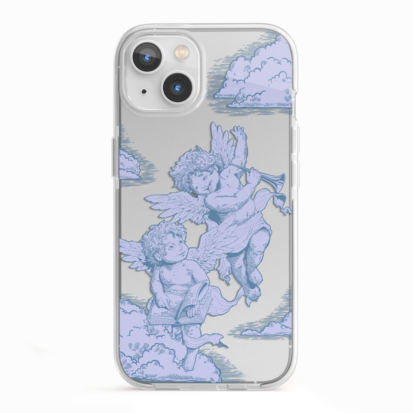 Angel Cloud Blue iPhone 13 TPU Impact Case with White Edges