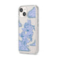 Angel Cloud Blue iPhone 14 Clear Tough Case Starlight Angled Image