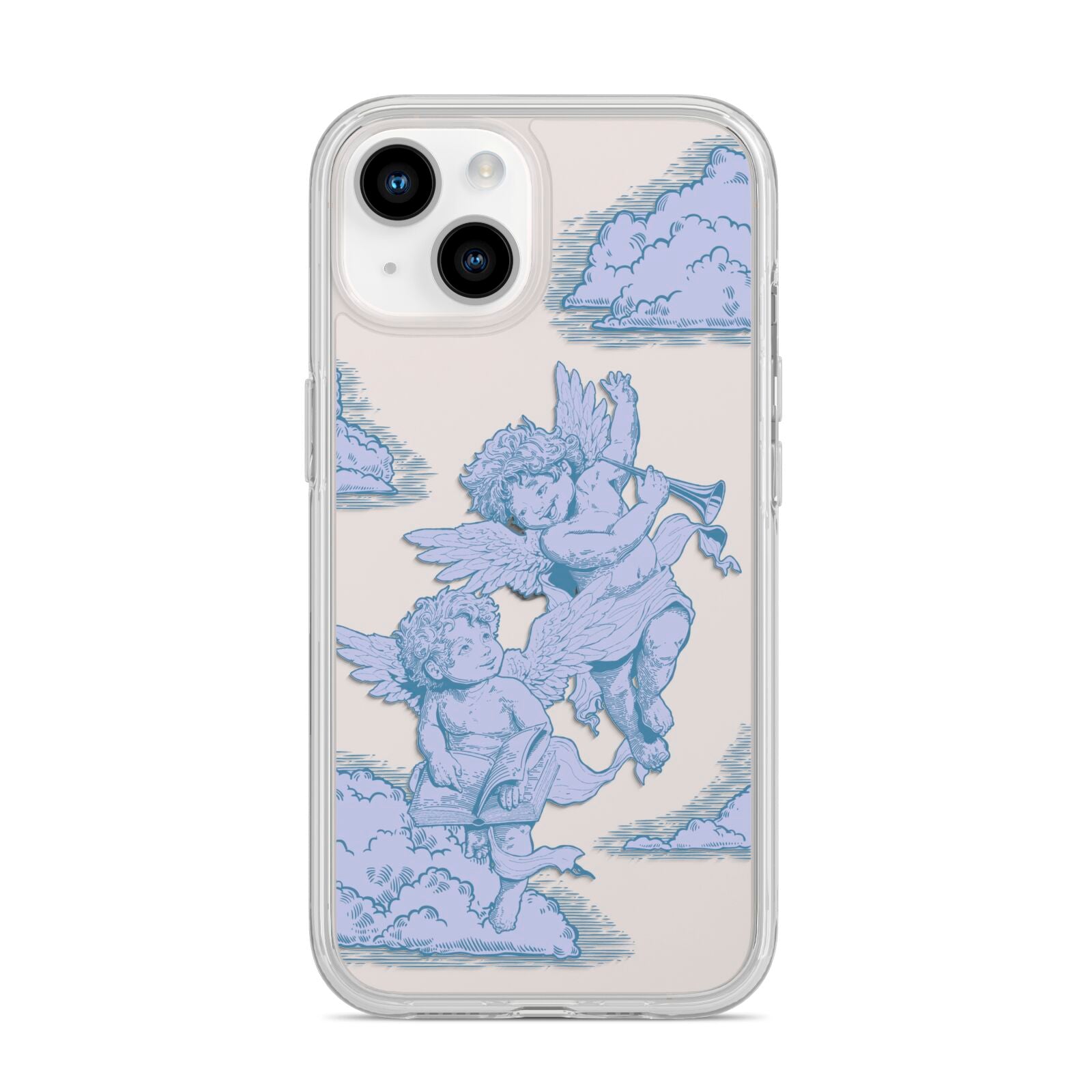 Angel Cloud Blue iPhone 14 Clear Tough Case Starlight