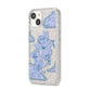 Angel Cloud Blue iPhone 14 Glitter Tough Case Starlight Angled Image