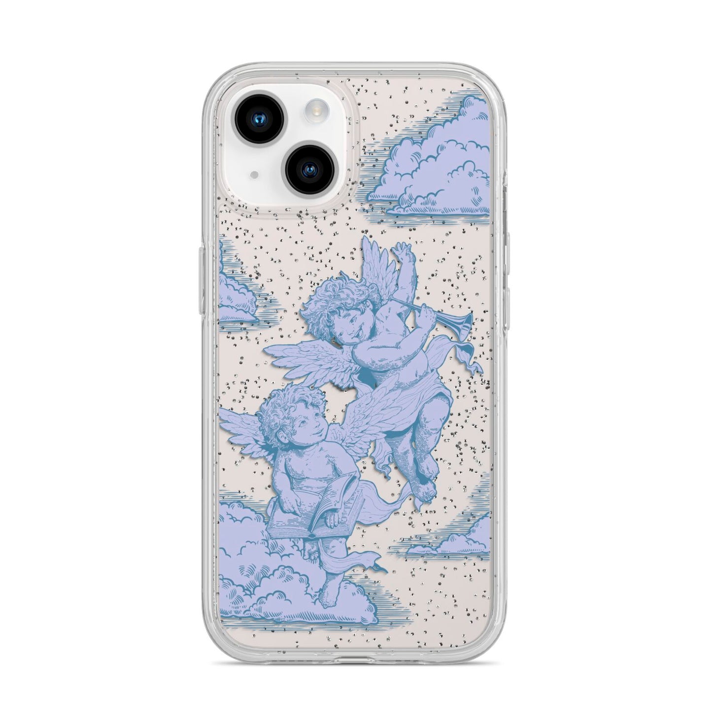 Angel Cloud Blue iPhone 14 Glitter Tough Case Starlight