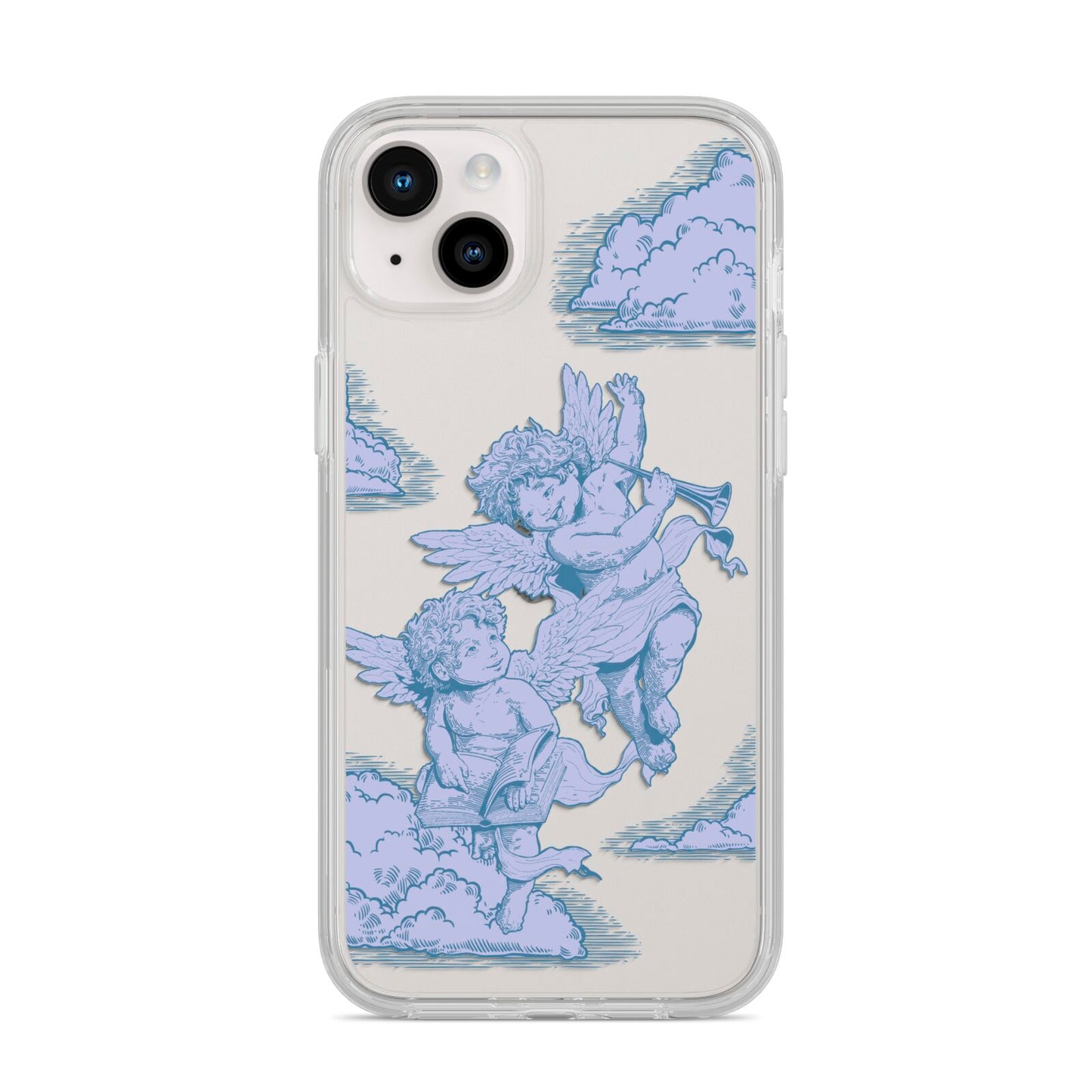 Angel Cloud Blue iPhone 14 Plus Clear Tough Case Starlight