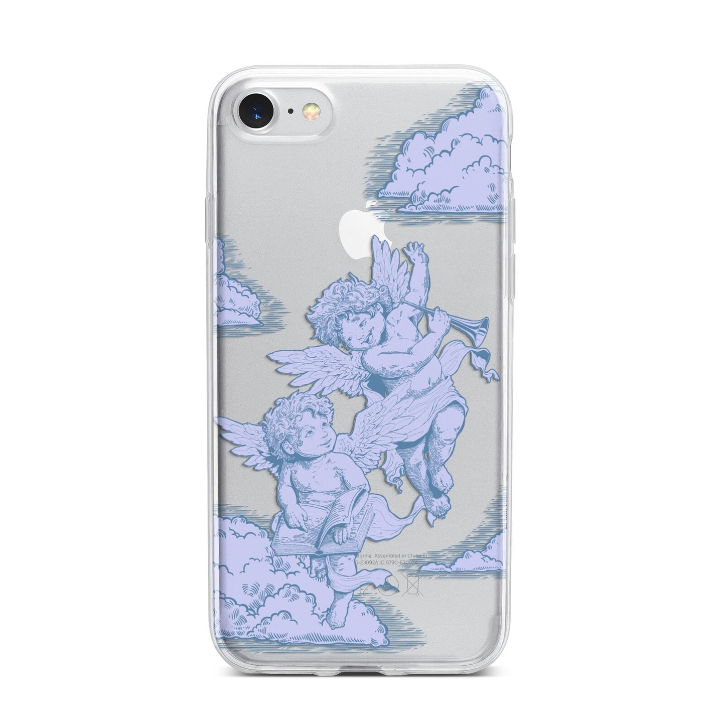 Angel Cloud Blue iPhone 7 Bumper Case on Silver iPhone