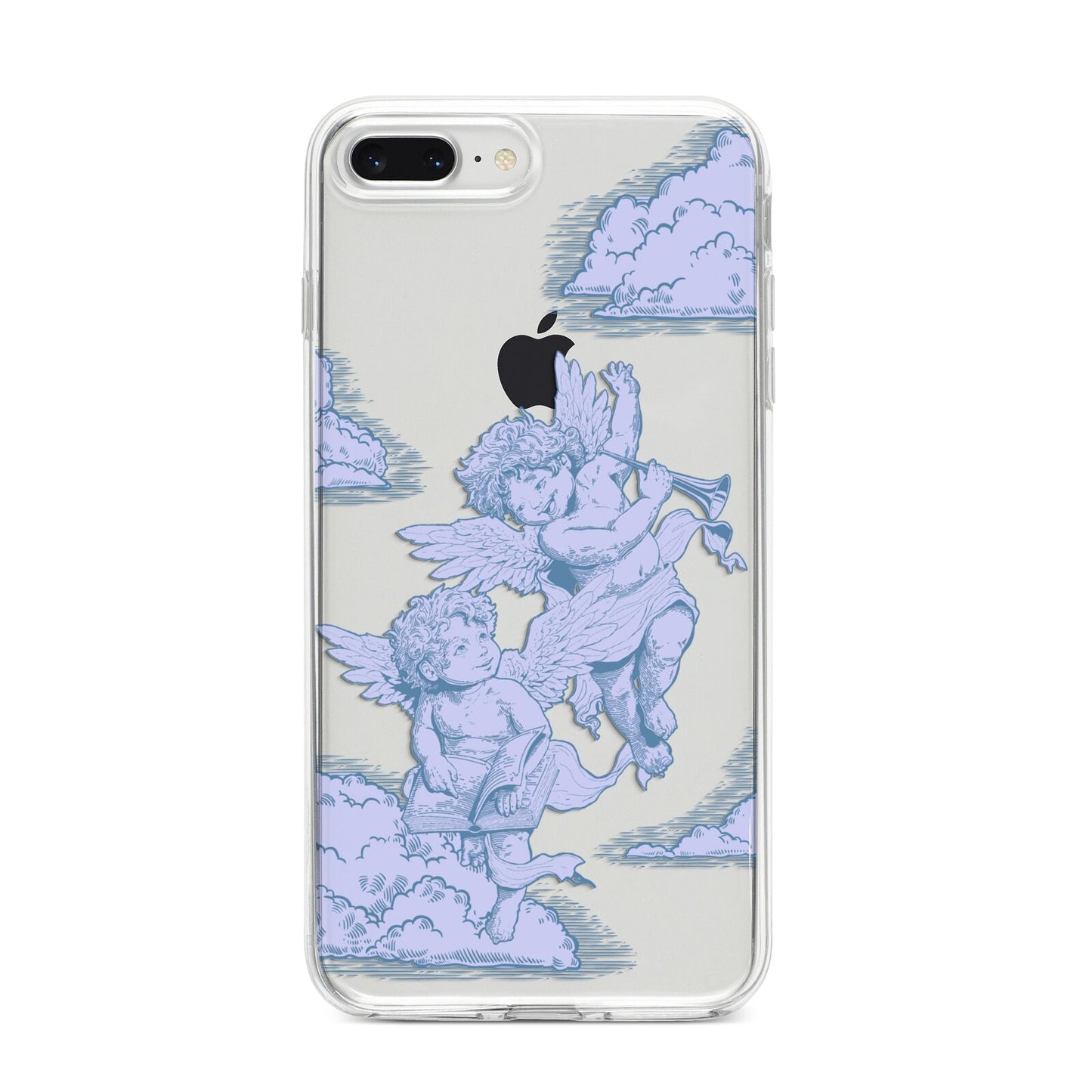 Angel Cloud Blue iPhone 8 Plus Bumper Case on Silver iPhone