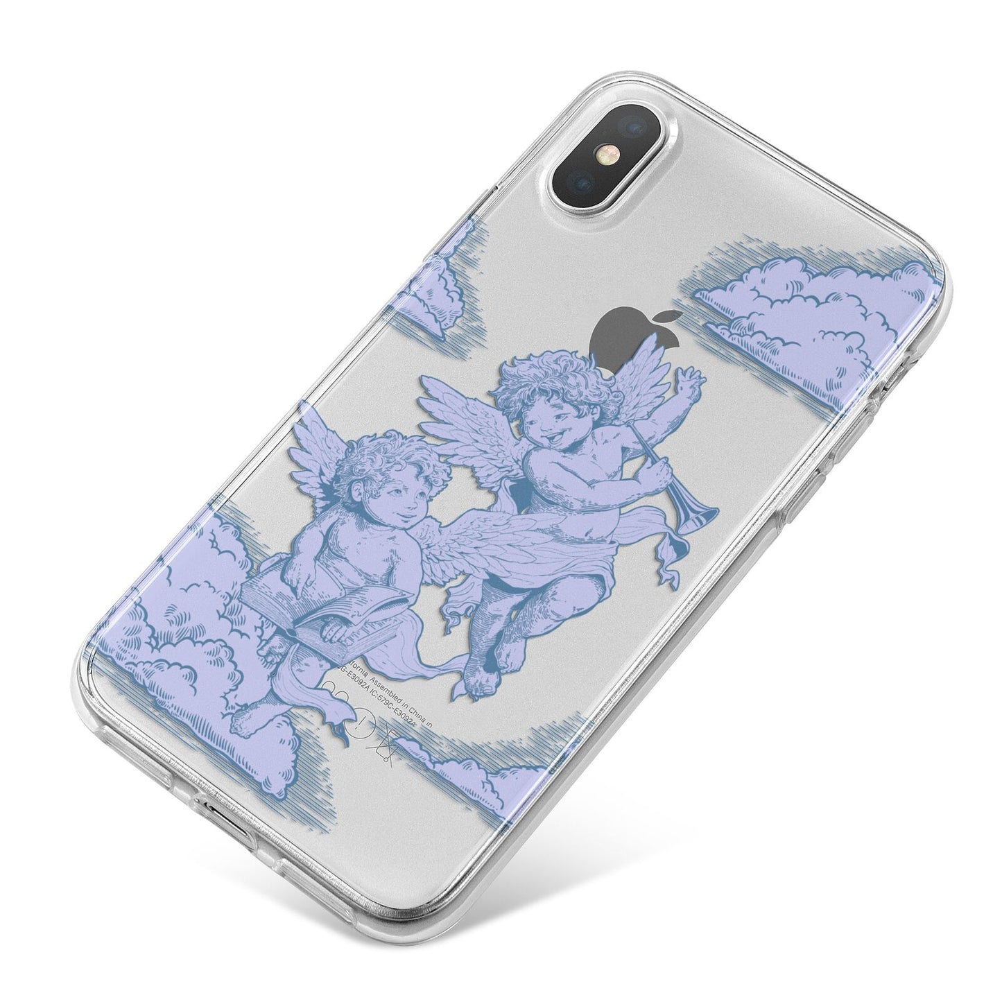 Angel Cloud Blue iPhone X Bumper Case on Silver iPhone