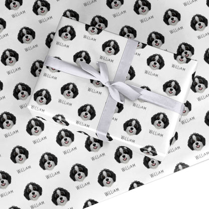 Aussiedoodle Icon with Name Custom Wrapping Paper