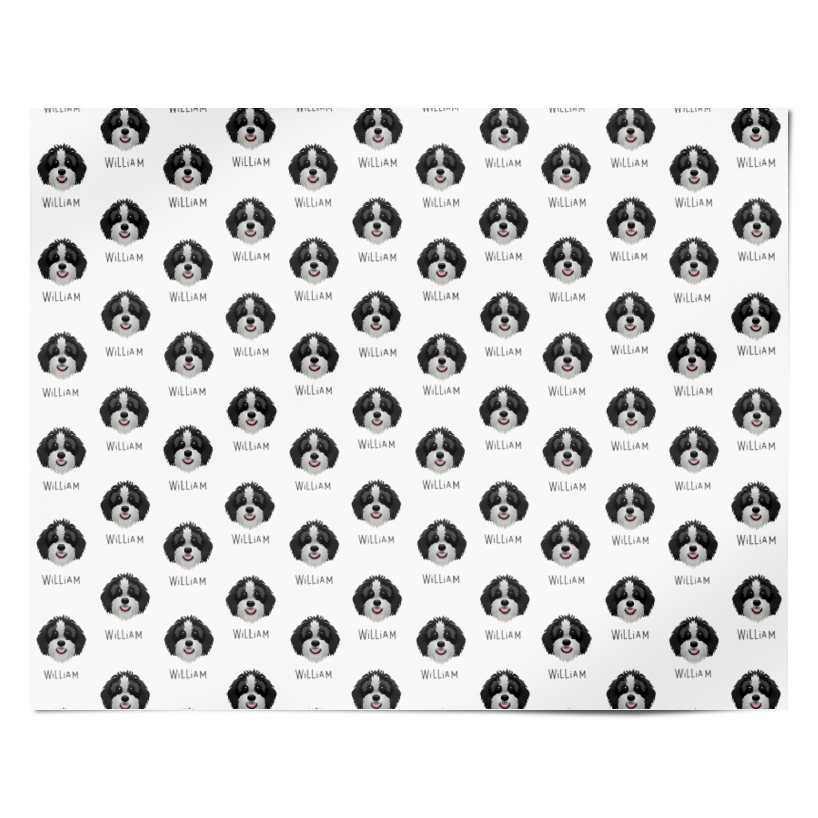 Aussiedoodle Icon with Name Personalised Wrapping Paper Alternative