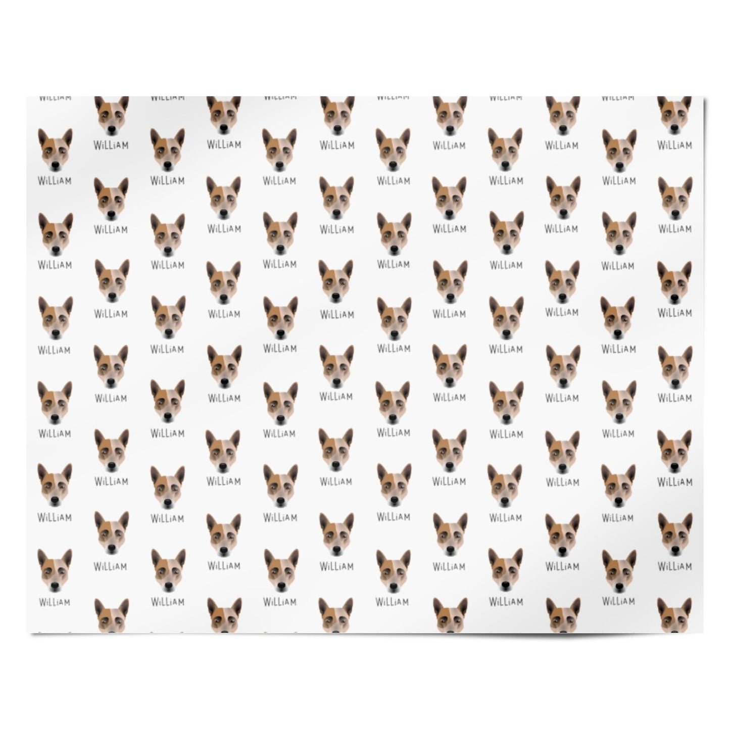 Australian Cattle Dog Icon with Name Personalised Wrapping Paper Alternative