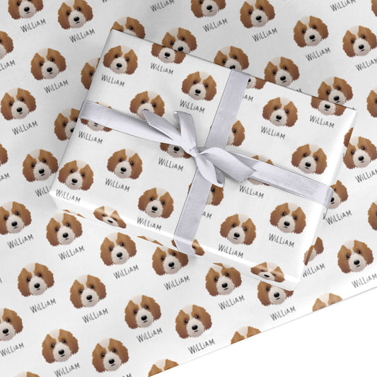 Australian Labradoodle Icon with Name Custom Wrapping Paper