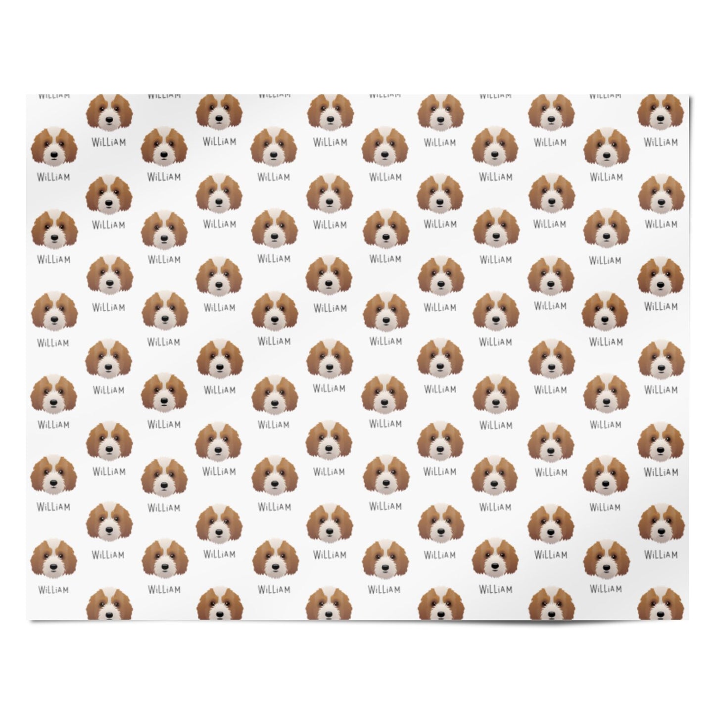 Australian Labradoodle Icon with Name Personalised Wrapping Paper Alternative