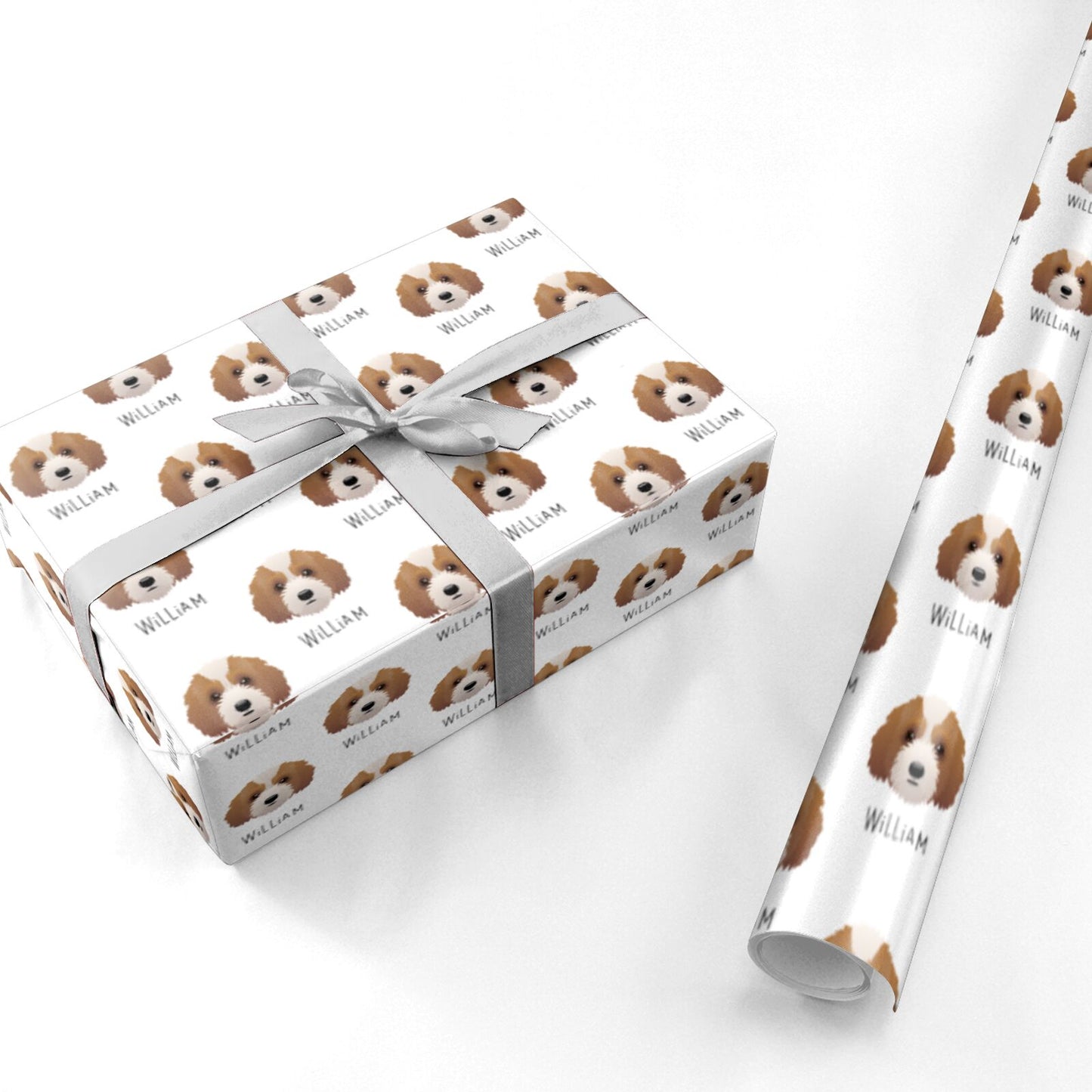 Australian Labradoodle Icon with Name Personalised Wrapping Paper