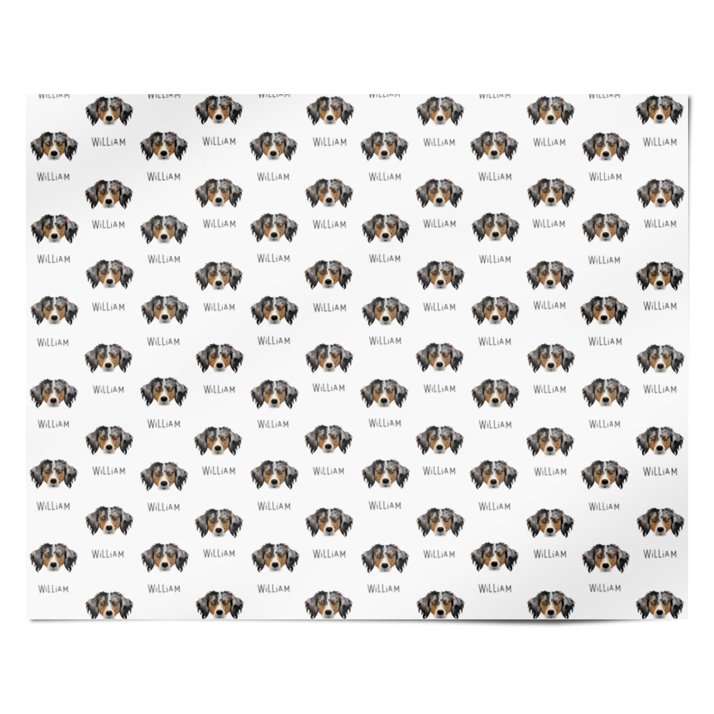 Australian Shepherd Icon with Name Personalised Wrapping Paper Alternative