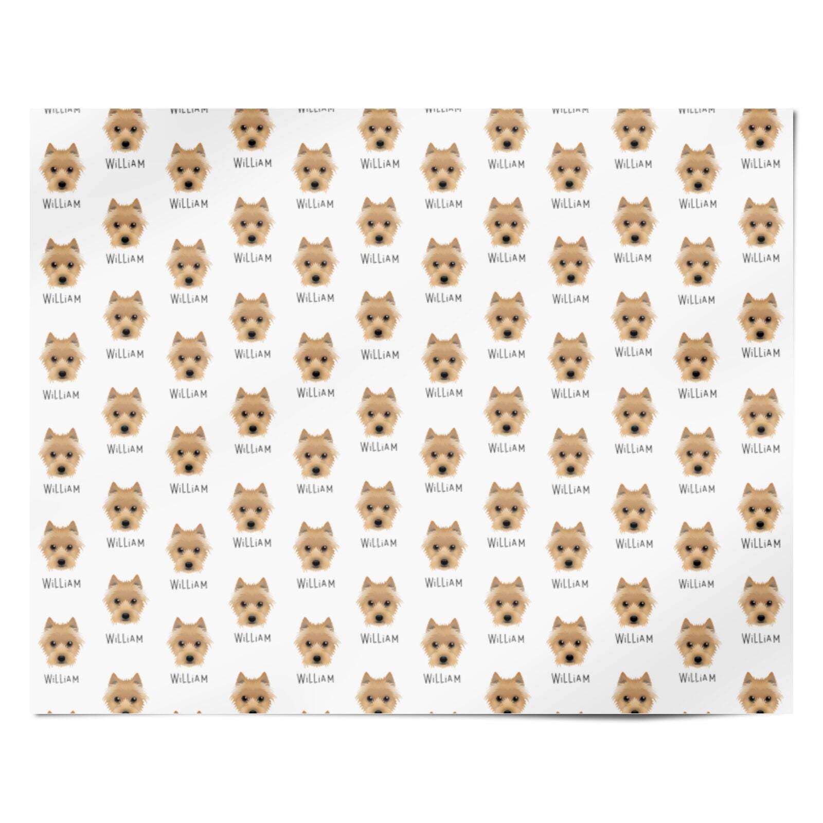 Australian Terrier Icon with Name Personalised Wrapping Paper Alternative