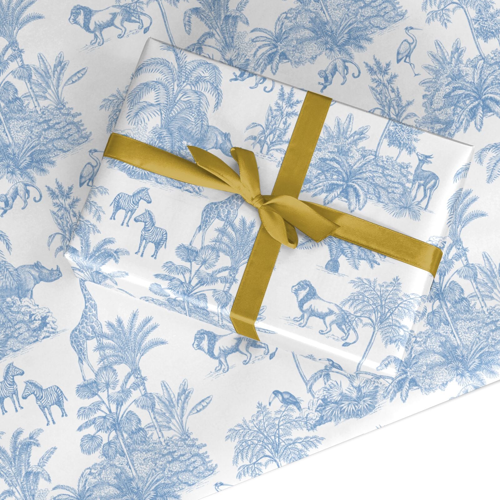 Baby Safari Toile Chinoiserie Toile de Jouy Custom Wrapping Paper